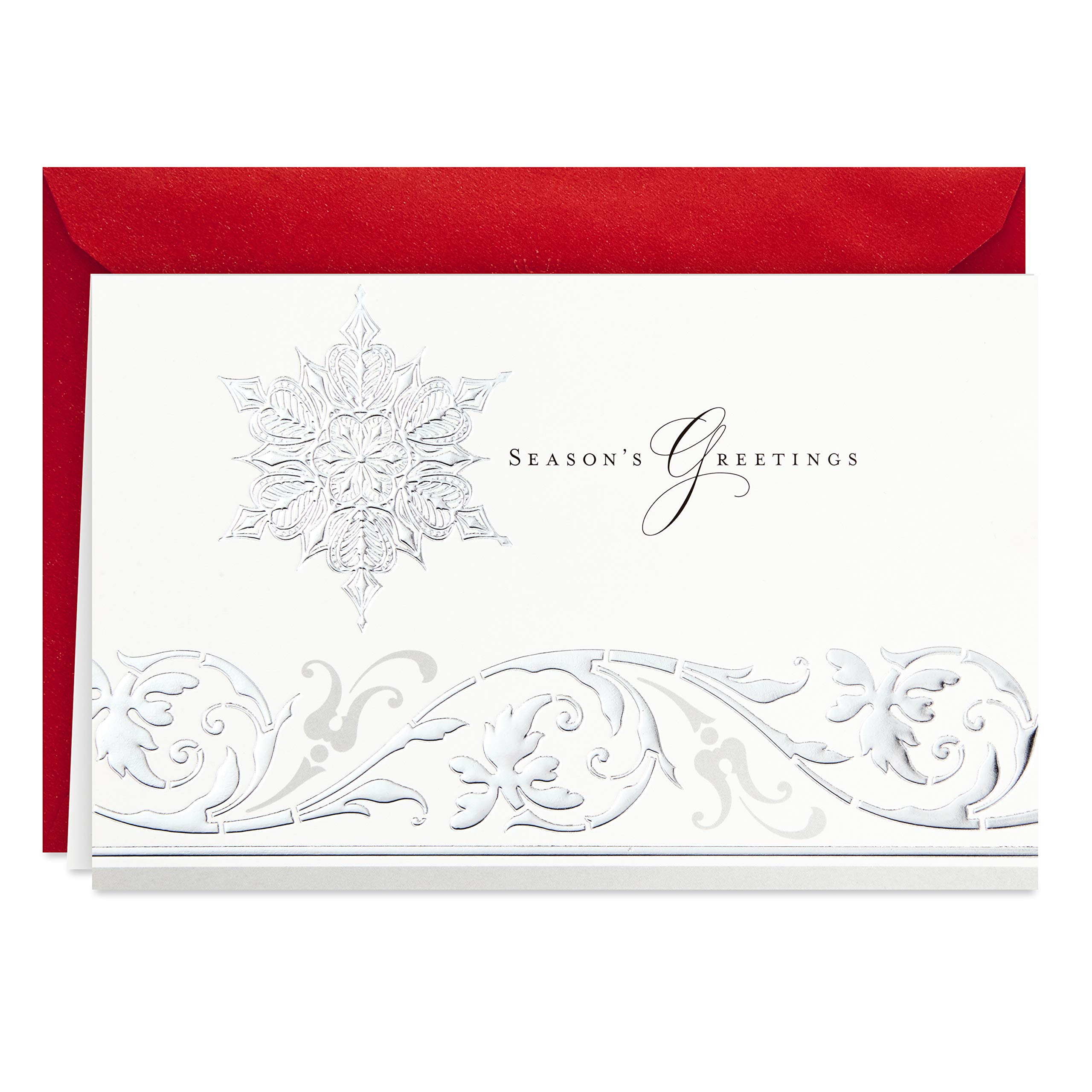Hallmark Boxed Holiday Cards (Season's Greetings Snowflake, 40 Holiday Cards with Envelopes) (1XPX5667)