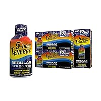5-hour ENERGY Shots Regular Strength | Grape Flavor | 1.93 oz. 30 Count | Sugar Free, Zero Calories | Amino Acids and Essential B Vitamins | Dietary Supplement | Feel Alert and Energized