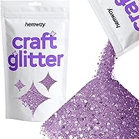 Hemway Craft Glitter - Multi-Size Chunky Fine Glitter Mix for Arts Crafts Tumbler Resin Painting Decorations Epoxy, Cosmetics for Nail Body Festival Art - Lavender Purple - 100g / 3.5oz