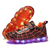 Kids Light Up Shoes Led Flash Sneakers with Spider Upper USB Charge for Boys Girls Toddles Best Gift for Birthday Thanksgiving Christmas Day