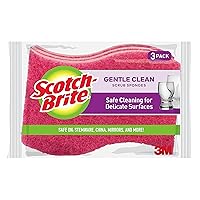 Scotch-Brite Gentle Clean Delicate Scrub Sponges, For Washing Dishes and Cleaning Kitchen, 3 Scrub Sponges