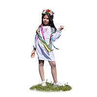 Embroidered Ukrainian Folk Ethnic Dress with Skirt for Children