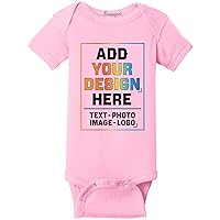 TEEAMORE Custom Bodysuits for Baby Personalized Bodysuit Design Your Own Add Your Text Image