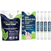 Tea Tree Oil Foot Soak with Epsom Salt - For Toenail Repair, Athletes Foot, Softens Calluses and Nail Reapir Pen