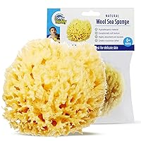 Baby Buddy Natural Wool Sea Sponge, Newborn Bath Time Essential, Ultra Soft for Delicate Skin, Hypoallergenic and Biodegradable, 1 Pack