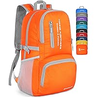ZOMAKE Lightweight Packable Backpack - 35L Light Foldable Hiking Backpacks Water Resistant Collapsible Daypack for Travel(Orange)