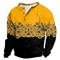 Sweatshirts for Men,Men's Crewneck Sweatshirt Long Sleeve Casual Crewneck Button Fleece Pullover Sweatshirts