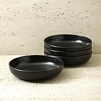 Stone lain Logan Stoneware Pasta Bowl Set of 4, Black
