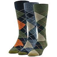 Gold Joe Mens Carlyle Argyle Crew Socks 3 Pack