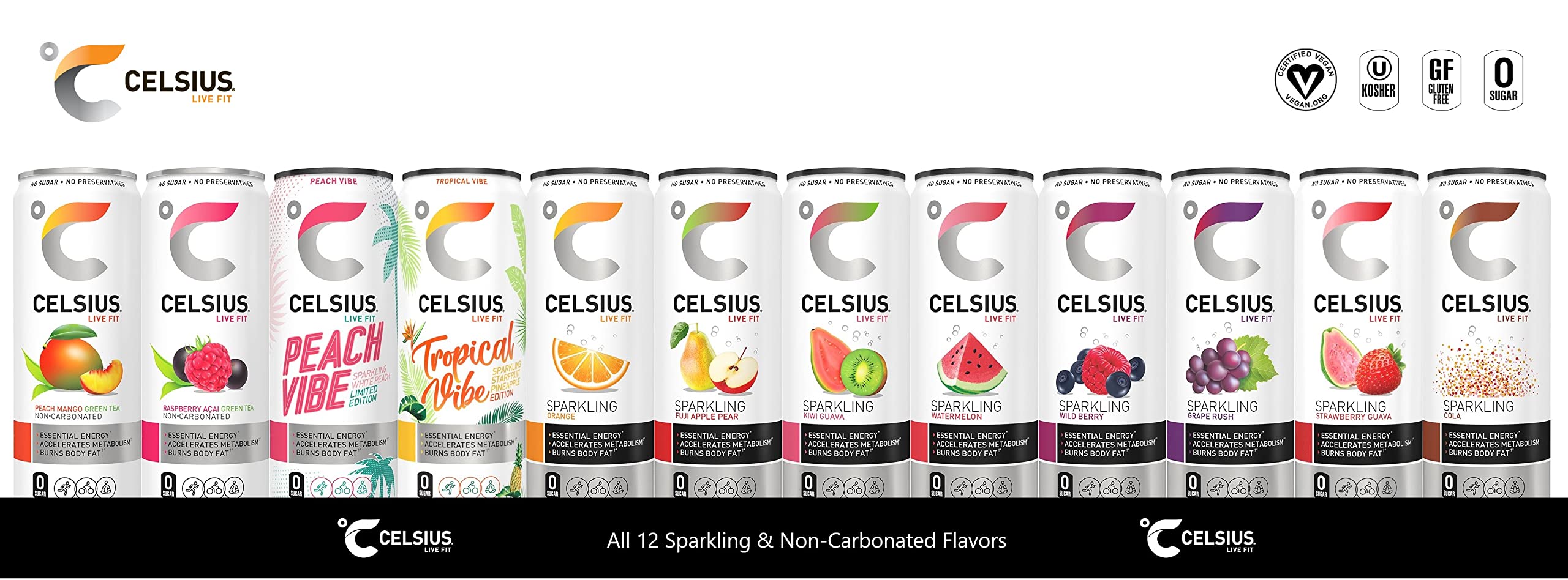 Buy Celsius Energy Drink All Flavor Variety Pack 12 Fl Oz Slim