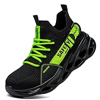 Safety Shoe Men Women Steel Toe Cap Trainers Non Slip Lightweight Breathable Industrial Construction Black Green Work Shoes