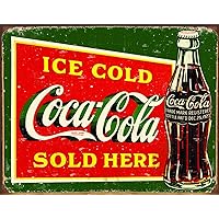 Tin Signs Coke Ice Cold Green Tin Sign 1393