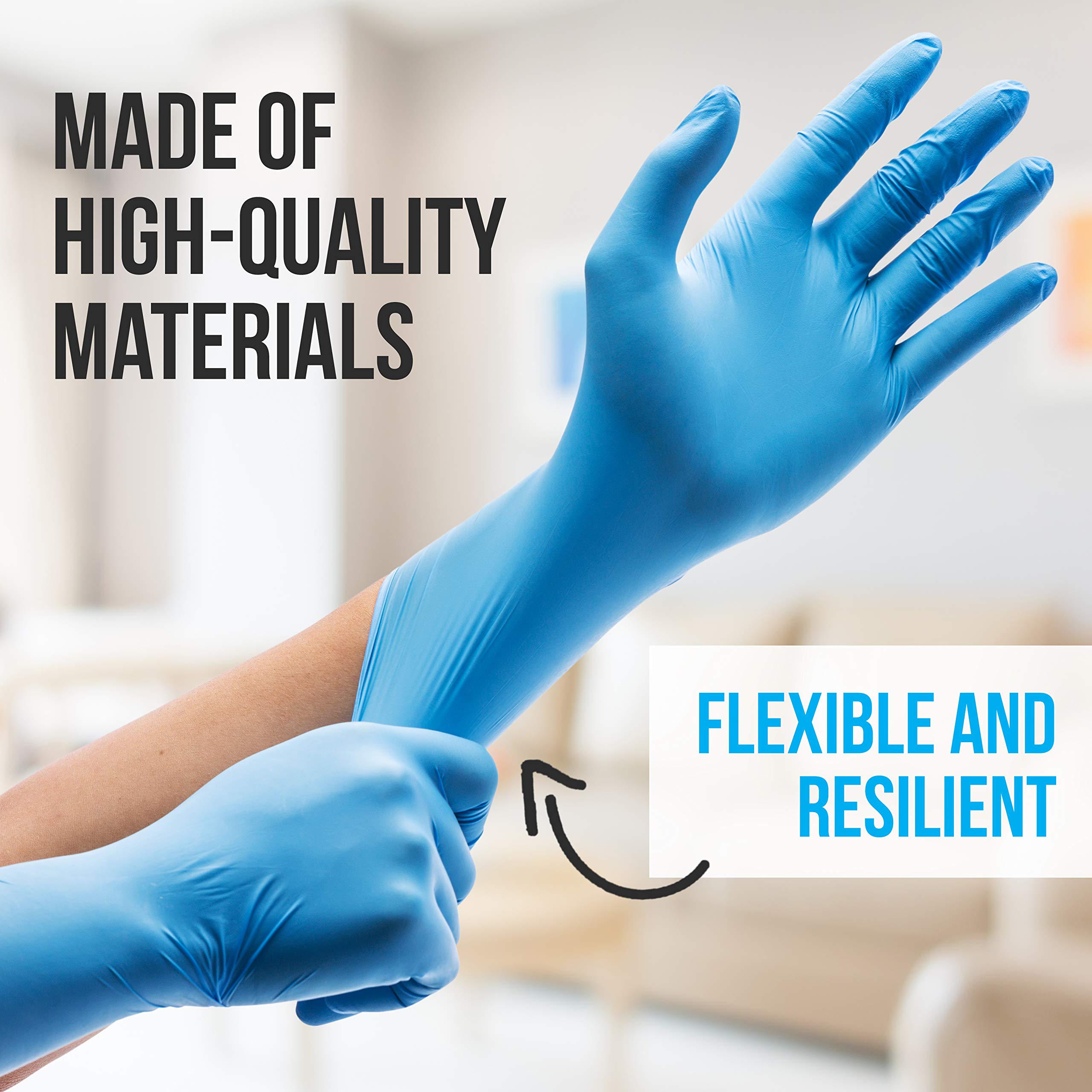 100 Pcs Nitrile Disposable Gloves - Soft Industrial Gloves, Vinyl Gloves Powder-Free, Latex-Free Protective Gloves, Soft and Comfortable, Size Large, 100 Count