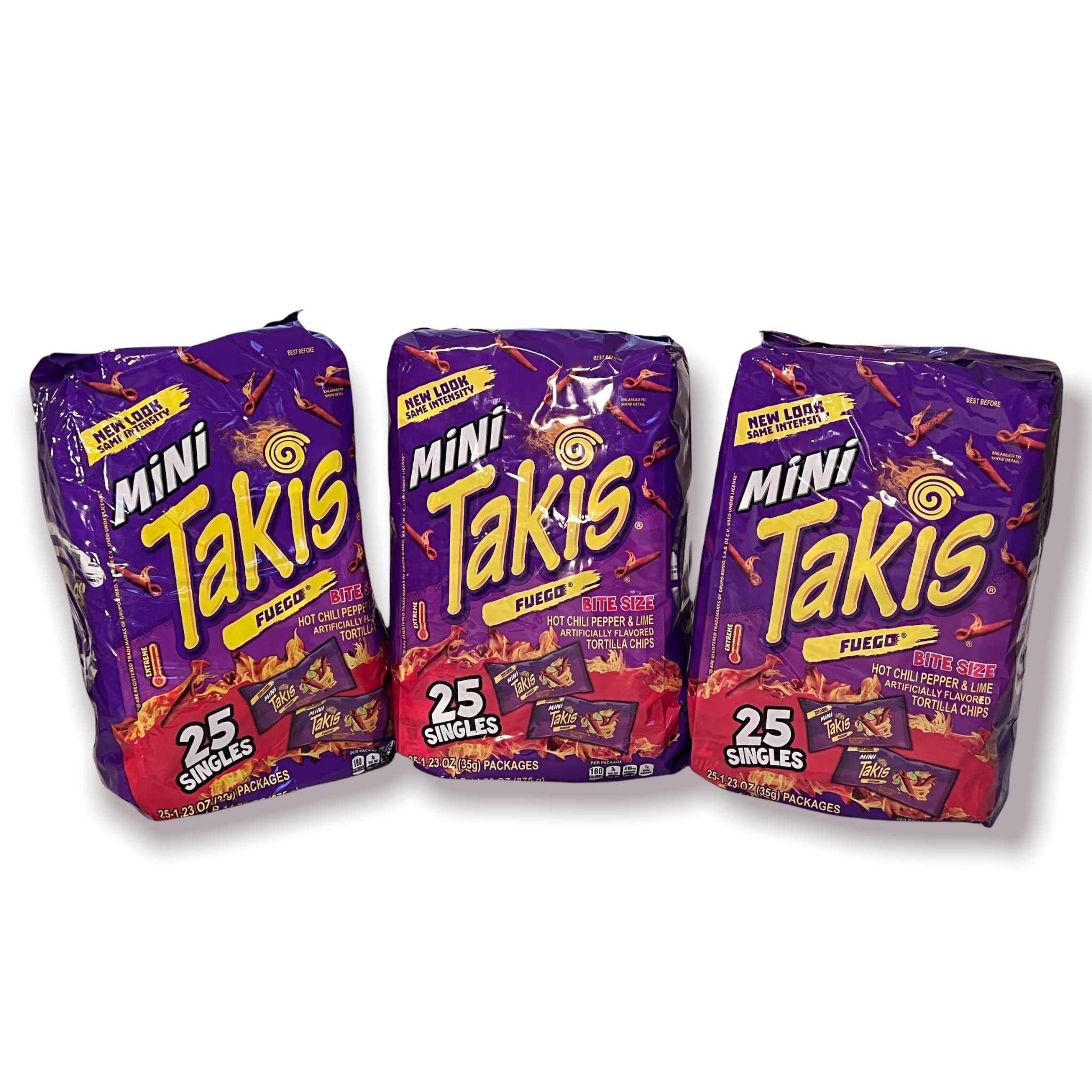 Product Of Barcel Takis , Mini Fuego Bag , Count 25 (1.2 oz) - Chips / Grab Varieties & Flavors - PACK OF 3