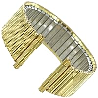 16-22mm Speidel Expansion Stainless Shiny Gold Tone Stripe Watch Band 1418/32
