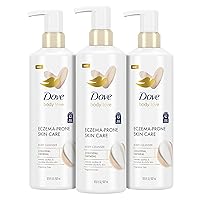Dove Body Love Body Cleanser Eczema-Prone Skin Care Colloidal Oatmeal 3 Count Fragrance Free Body Wash Instantly Soothes & Nourishes Dry-Itchy Skin 17.5 FO