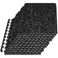 ProsourceFit Rubber Top Exercise Puzzle Mat ½-inch, 24 SQFT, 6 Tiles, EVA Foam Interlocking Tiles for Home Gym Protective Flooring for Equipment and Workouts