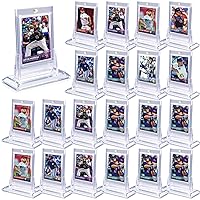 24ct Magnetic Card Holders for Trading Cards，35pt Acrylic Baseball Card Holders with 24 Card Stands Card Protector Hard Plastic Fit for YuGiOh, MTG and Sport Cards (24)