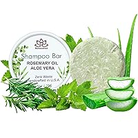 Organic Rosemary Oil and Aloe Vera Solid Shampoo Bar for Hair Growth, Refreshers, and Hydrates | Herbal Shampoo with ROSEMARY, PEPPERMINT, ALOE VERA, CASTOR OIL, ARGAN OIL AND BETAINE | Made in USA