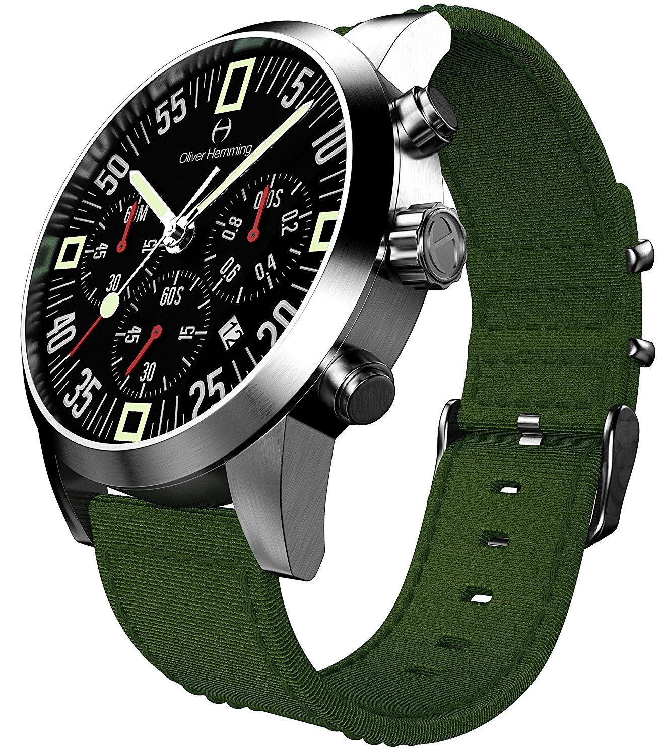 Oliver Hemming WTC17SB80BAN Men's Watch, Green, Watch Quartz, Chronograph, British Design
