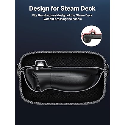 JSAUX Carrying Case Compatible with Steam Deck, Protective Hard Shell Carry Case Built-in AC Adapter Charger Storage, Portable Travel Carrying Case Pouch for Steam Deck Console & Accessories - BG0102