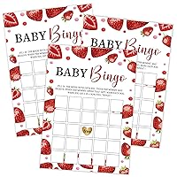 Strawberry Baby Bingo Game, Baby Shower Game, Pack of 30 Game Cards, Gender Neutral Boy or Girl, Fun Baby Game and Activity - FA14