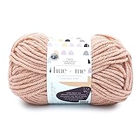 Lion Brand Hue + Me Yarn for Knitting, Crocheting, and Crafting, Bulky and Thick, Soft Acrylic and Wool Yarn, Rose Water, (1-Pack)