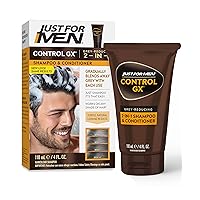 Just For Men Control GX Grey Reducing 2-in-1 Shampoo and Conditioner, Gradual Hair Color for Stronger and Healthier Hair, 4 Fl Oz - Pack of 1 (Packaging May Vary)