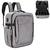 Makeup Backpack Large Professional Makeup Case for Makeup Artist Cosmetic Storage Organizer for Women, Makeup Brush Storage Holder, Makeup Artist Kit, with Adjustable High Dividers(Gray)