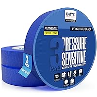 D-NYX 3 Pack Professional Painters Tape 1 inch x 60 Yards | Sharp Edge Line Technology | Residue-Free Multi-Surface Blue Painter Tape | Paper Masking Paint Tape for Wall Art Renovation, Marking