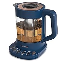 Vianté Electric Kettle With Tea Infuser For Loose Leaf Tea. Hot Tea Maker With Temperature Control And Automatic Shut Off. Tea Kettle With Brewing Programs. 1.5 Liters Capacity | Midnight Blue Color