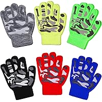 Hicdaw 6 Pairs Kid's Winter Gloves Toddler Gloves Stretchy Warm Gloves Boys or Girls Knit Gloves