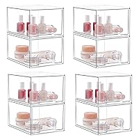 HBlife Pack of 8 Makeup Organizer Countertop Stackable Drawers Organization and Storage Bins Cosmetic Organizer Clear Acrylic Organizer Bathroom Organizers Container