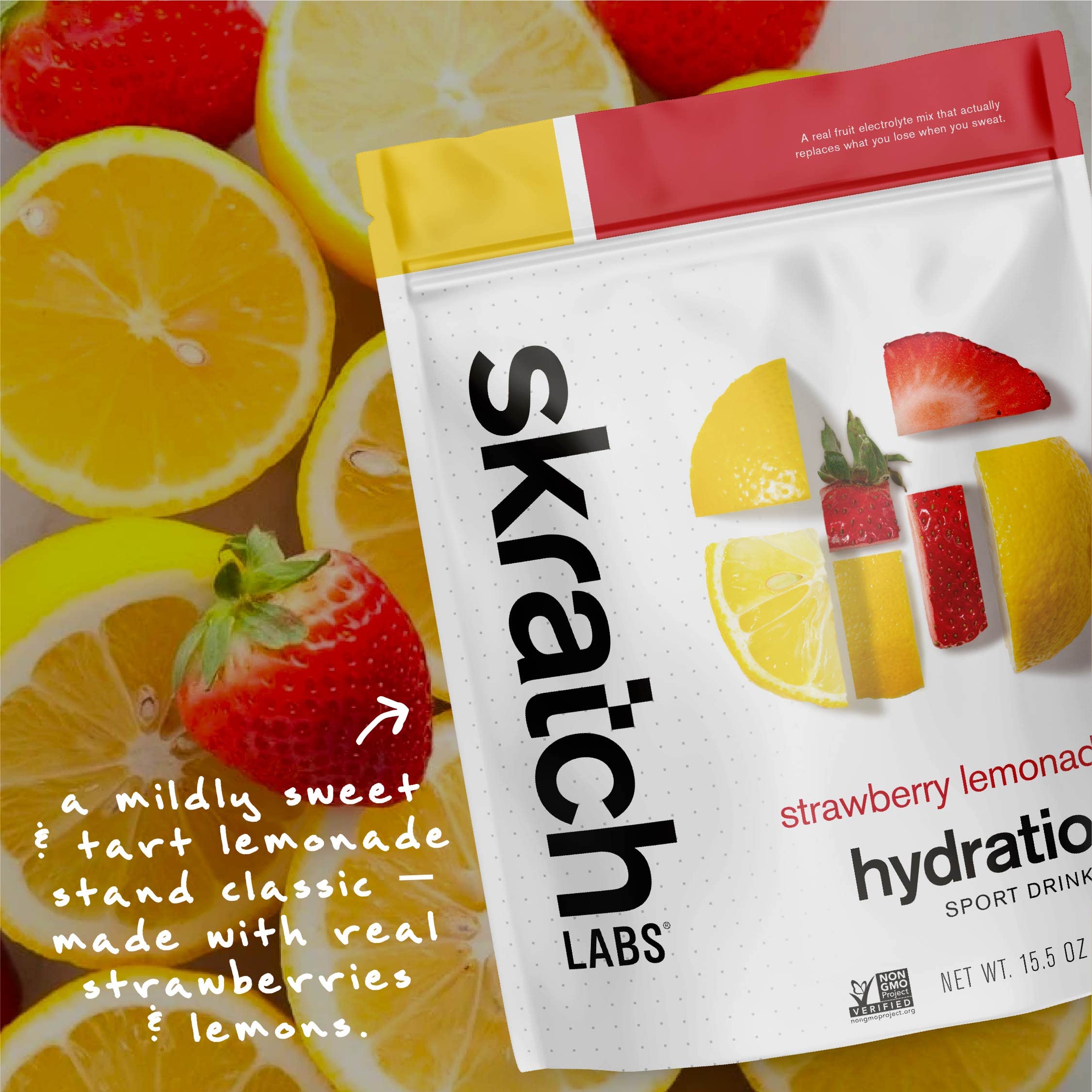 Skratch Labs Hydration Powder | Sport Drink Mix | Electrolytes Powder for Exercise, Endurance, and Performance | Strawberry Lemonade | 20 Servings | Non-GMO, Vegan, Kosher