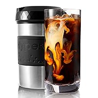 HyperChiller The Original but NEW Stainless-Steel HC2SS Patented Iced Coffee/Beverage Cooler Ready in One Minute, Reusable for Iced Tea, Wine, Spirits, Alcohol, Juice, 12.5 oz, Stainless Steel