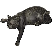 Abbott Collection 27-CURIOSITY/292 Medium Lounging Cat with Paw Out, 9.5 inches L, Antique Black