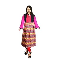 Indian Women's Long Dress Patchwork Transitional Frock Suit Ethnic Wedding Wear Tunic Plus Size