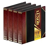 Performore 4 Pack of Professional Luxor 3 Ring Binder 1.5 Inch Locking Slant Angle D-Rings, Maroon Turned Edge Flat, Durable Heavy Duty Presentation Folder Binder for Documents Paper Files Projects