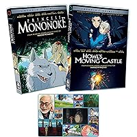 Hayao Miyazaki - Princess Mononoke & Howl's Moving Castle - 2 NEW DVD Studio Ghibli Classic Animated Movies Bundle + Bonus Art Card