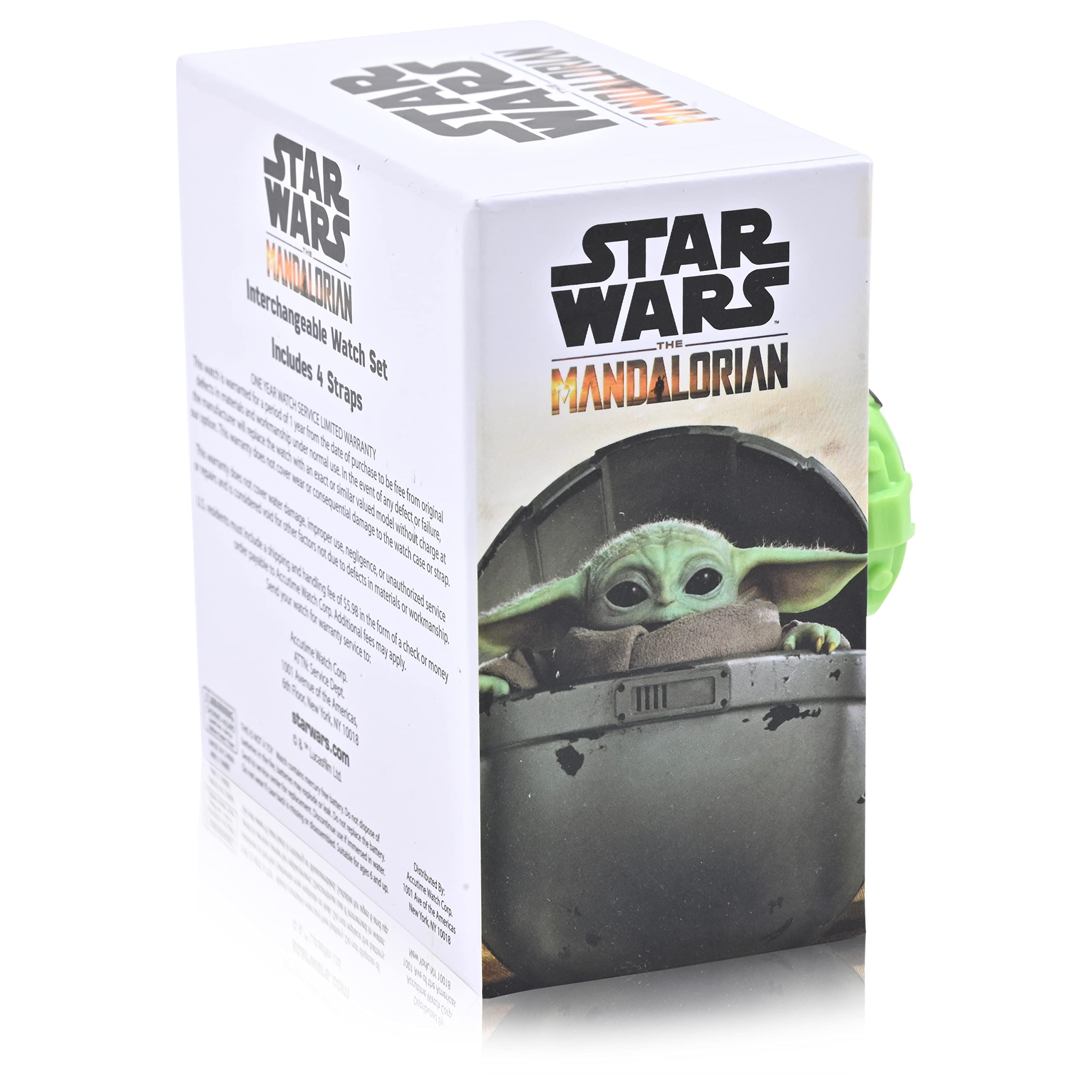 Lucasfilm Star Wars Baby Yoda Kids Digital Watch - LED Flashing Light, LCD Watch Display, 4 in 1 interchangeable Plastic Straps, Kids, Girls Or Boys Watch, in Multi Color Bands (Model: MNL40016AZ)
