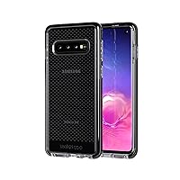 tech21 Protective Samsung Galaxy S10 Case Thin Patterned Back Cover with FlexShock - Evo Check - Smokey Black