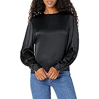 Vince Women's Pleated Cuff Crew Nk Blouse