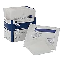 Covidien 8044 Curity Non-Woven All-Purpose Sponge, Sterile 2's in Peel-Back Package, 4