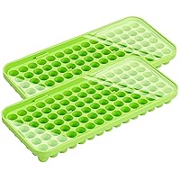 Webake Silicone Ice Cube Tray with Lid Small Ice Nugget Molds 90 Grids Mini Tiny Crushed Ice Trays 2 Pack For Chilled Drinks, Whiskey Cocktails (Stackable, BPA Free)