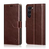 Belemay for Samsung Galaxy S23 Wallet case-Genuine Leather Protective Flip Cover-RFID Blocking Credit Card Holder-Kickstand Book Folio Phone Case Women Men Compatible with Samsung S23 (5G 6.1