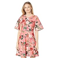 Vince Camuto womens Scuba Crepe Split Flutter Sleeve Fit-and-flare