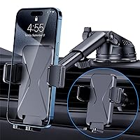 Cell Phone Car Mount [Upgraded - Super Suction Power] Car Holder for Phone 3-in-1 Universal Phone Holder for Car Vent Phone Mount 360° Car Holder Phone for iPhone Android Smartphones