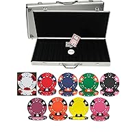 Crown & Dice 14gm Clay 500 Chip Poker Set - with Aluminum Case