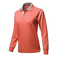 Women's Casual Basic Sporty Long Sleeve Polo Collar T-Shirt