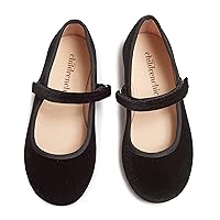 Childrenchic Mary Jane Flats with Hook and Loop Straps – Girls' Shoes for School, Weddings and Casual Wear